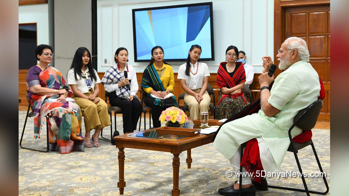 Narendra Modi, Modi, BJP, Bharatiya Janata Party, Prime Minister of India, Prime Minister, Narendra Damodardas Modi, Women Students Nagaland, Lok Kalyan Marg, Ek Bharat Shreshtha Bharat