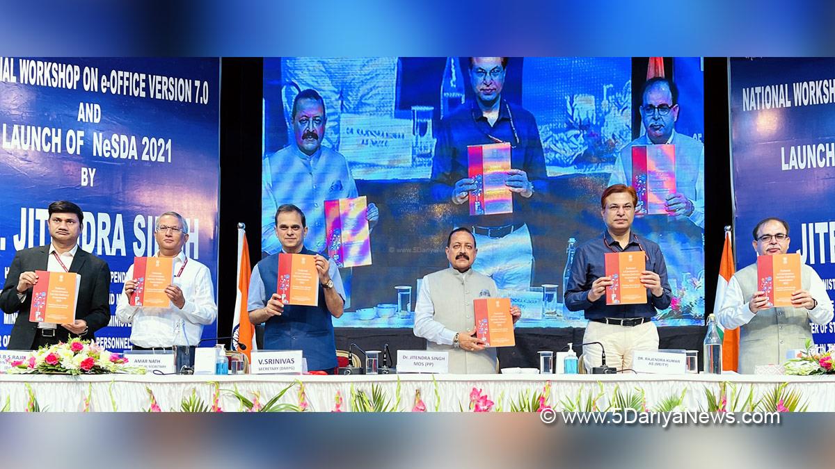 Dr Jitendra Singh, Dr. Jitendra Singh, Bharatiya Janata Party, BJP, Union Earth Sciences Minister, National e-Governance Service Delivery Assessment 2021, NeSDA, Jammu and Srinagar