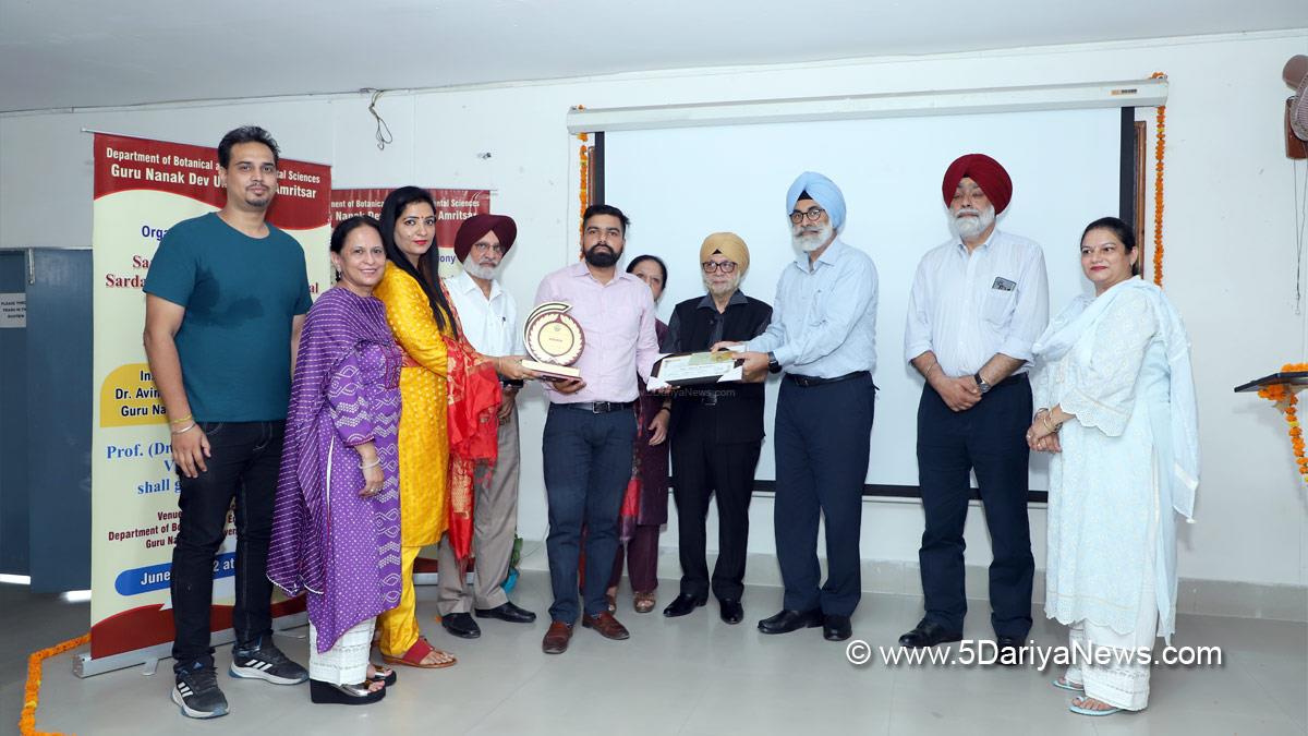 Guru Nanak Dev University Amritsar, Guru Nanak Dev University, Prof. Jaspal Singh Sandhu, GNDU, Amritsar, Young Scientist Awards, Dr. Jaskaran Kaur, Plant Science Scientist, Sherpa Space Inc
