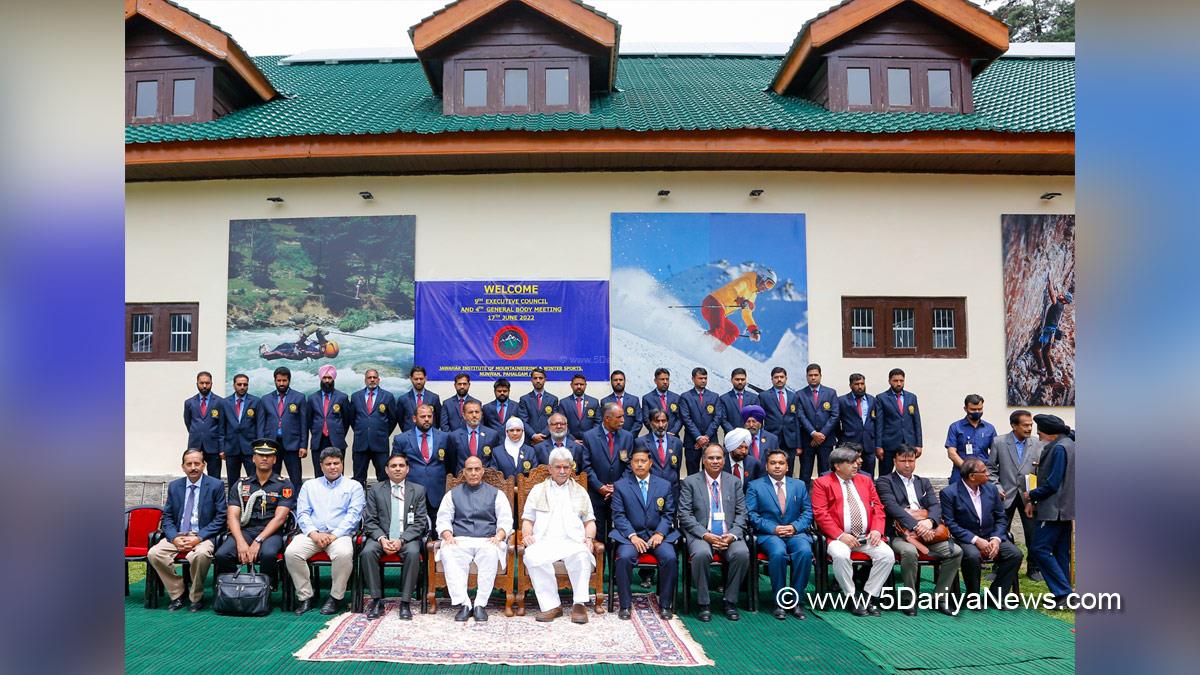 Rajnath Singh, Union Defence Minister, Defence Minister of India, BJP, Bharatiya Janata Party, Raksha Mantri, Manoj Sinha, Lieutenant Governor J&K, Raj Bhavan, Jammu, Srinagar, Kashmir, Jammu And Kashmir, Jammu & Kashmir