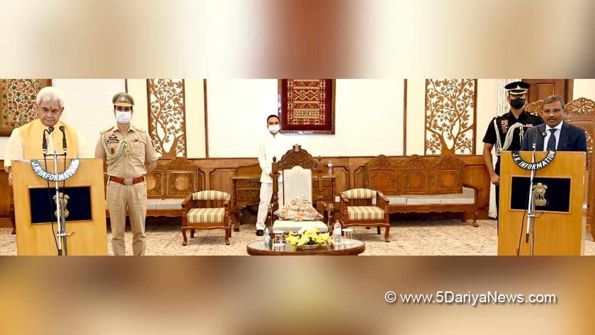 Manoj Sinha, Lieutenant Governor J&K, Raj Bhavan, Jammu, Srinagar, Kashmir, Jammu And Kashmir, Jammu & Kashmir, Satish Chandra, Chairman of Jammu and Kashmir Public Service Commission, Nitishwar Kumar, Principal Secretary to Lt Governor