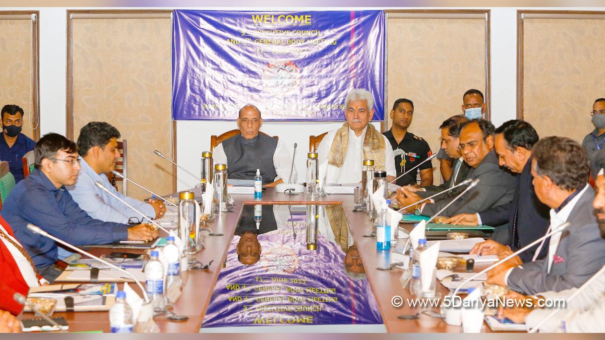 Rajnath Singh, Union Defence Minister, Defence Minister of India, BJP, Bharatiya Janata Party, Raksha Mantri, Manoj Sinha, Lieutenant Governor J&K, Raj Bhavan, Jammu, Srinagar, Kashmir, Jammu And Kashmir, Jammu & Kashmir
