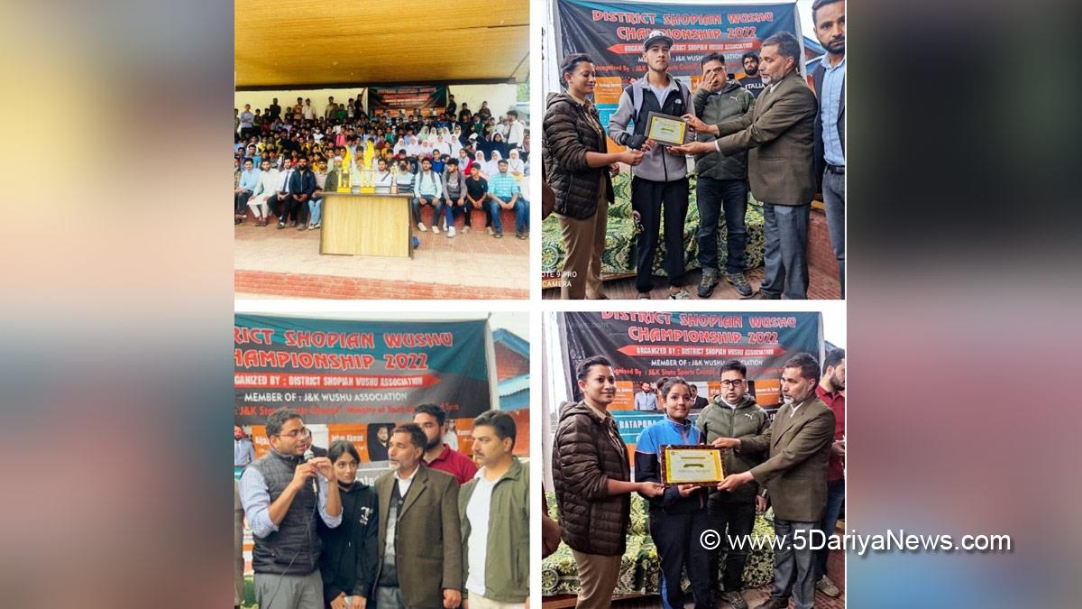 DDC Shopian, Deputy Commissioner Shopian Sachin Kumar Vaishya, Shopian, Kashmir, Jammu And Kashmir, Jammu & Kashmir, Srinagar, Wushu Championship 2022-23