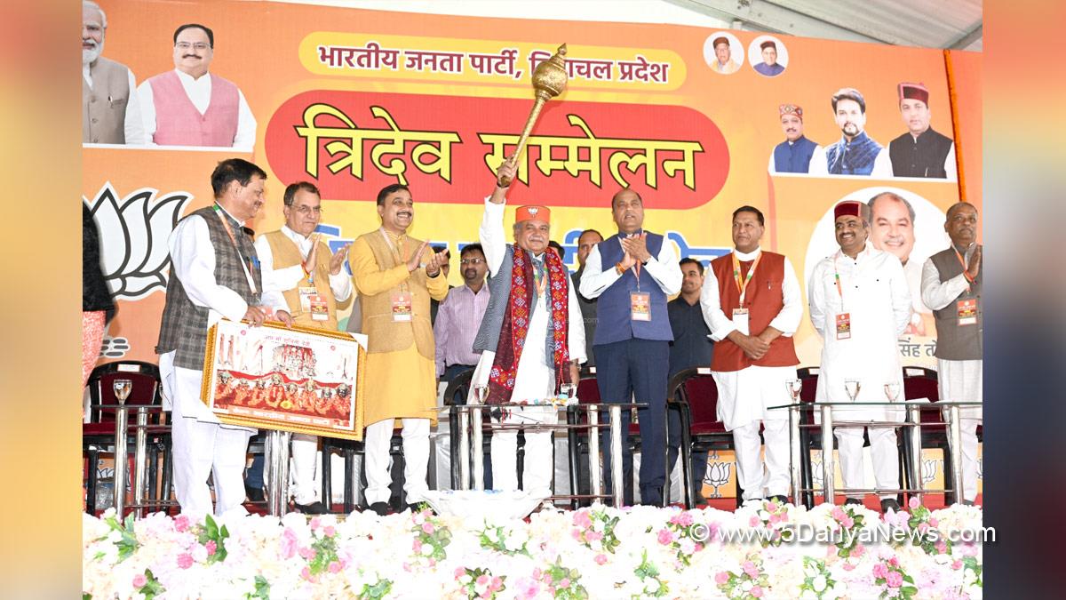 Narendra Singh Tomar, Union Agriculture & Farmers Welfare Minister, BJP, Bharatiya Janata Party, Jairam Thakur, Suresh Kashyap, Himachal Pradesh, Solan, BJP Himachal Pradesh, Sanjay Tandon, Rajeev Sehjal, Suresh Bhardwaj, Sukhram Chaudhary, Rajeev Bindal