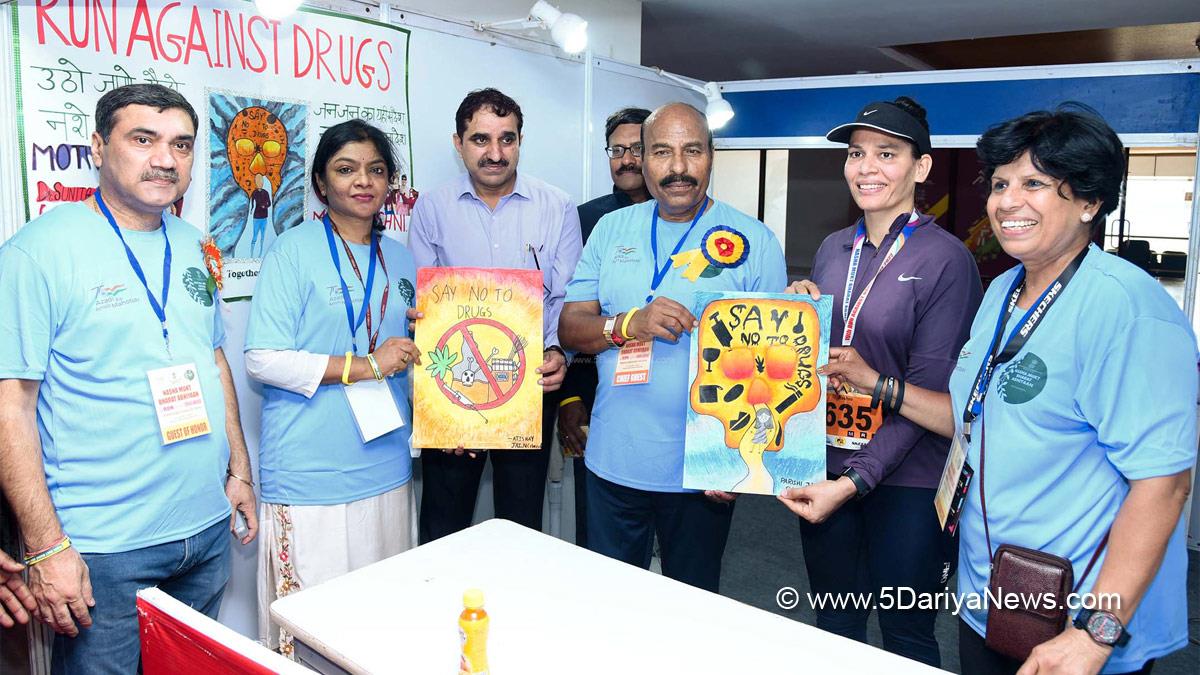 Dr. Virendra Kumar, Dr Virendra Kumar, Dr. Virendra Kumar Khatik, BJP, Bharatiya Janata Party, Nasha Mukt Bharat Abhiyaan Run, Against Drug, Jawaharlal Nehru Stadium, Bhishma Pitamah Marg, Pragati Vihar, New Delhi