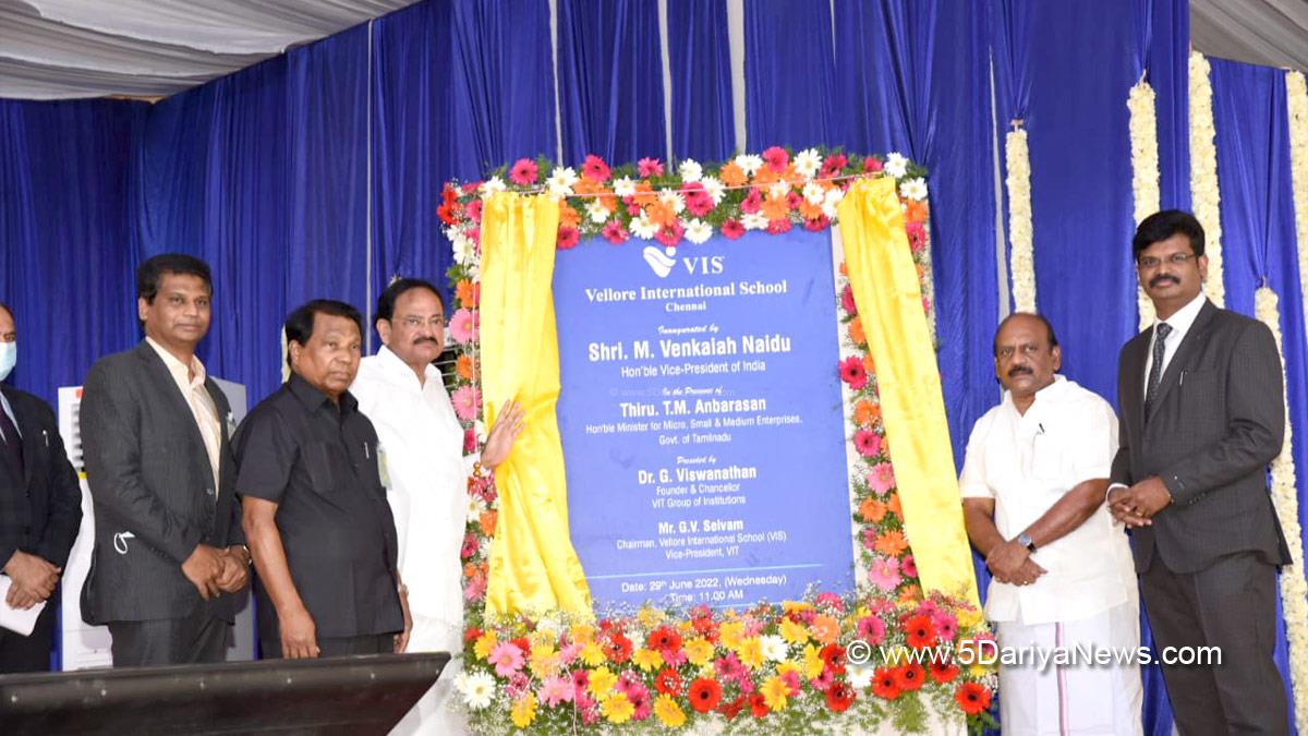 Venkaiah Naidu, Muppavarapu Venkaiah Naidu, M Venkaiah Naidu, Vice President of India, BJP, Bharatiya Janata Party, Chennai, Vellore International School