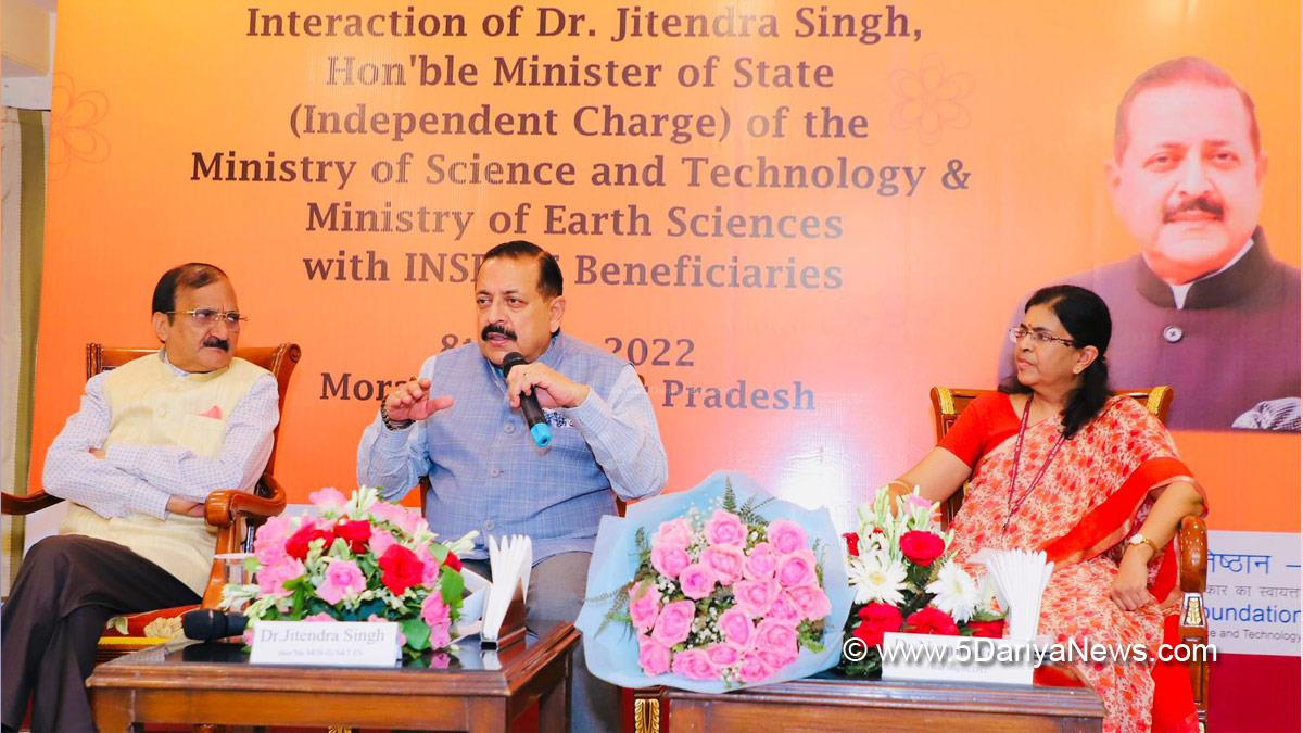 Dr Jitendra Singh, Dr. Jitendra Singh, Bharatiya Janata Party, BJP, Union Earth Sciences Minister, Innovation in Science Pursuit for Inspired Research