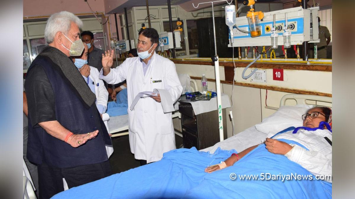 Manoj Sinha, Lieutenant Governor J&K, Raj Bhavan, Jammu, Srinagar, Kashmir, Jammu And Kashmir, Jammu & Kashmir, Amarnath pilgrims, SKIMS Hospital
