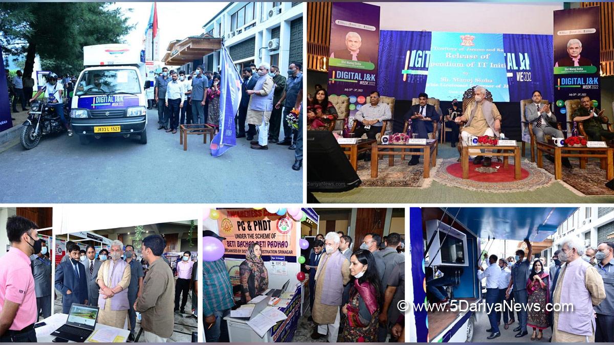 Manoj Sinha, Lieutenant Governor J&K, Raj Bhavan, Jammu, Srinagar, Kashmir, Jammu And Kashmir, Jammu & Kashmir, Digi Mela, Digital Week, Digital Programme,Digital India Week