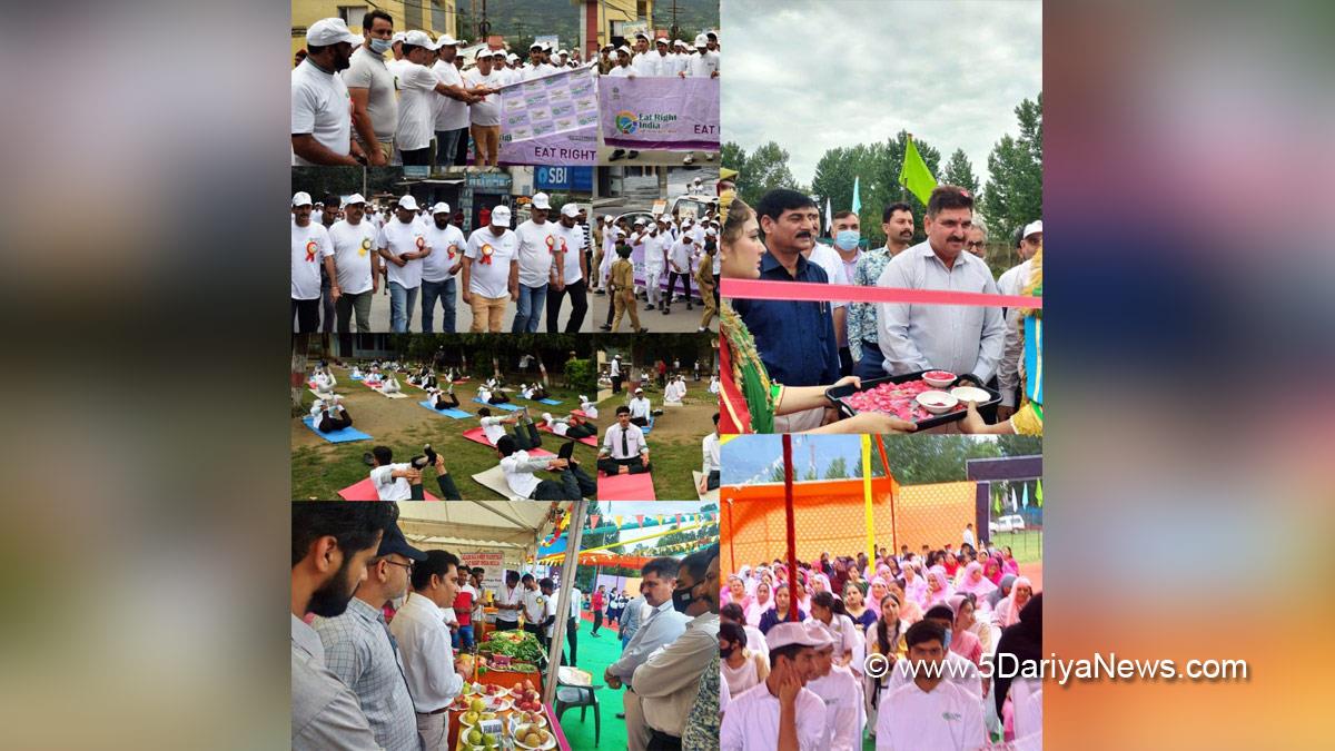 Azadi Ka Amrit Mahotsav, 75th Anniversary of Indian Independence, 75th years of Independence, Har ghar Tiranga, Kashmir, Jammu And Kashmir, Jammu & Kashmir, Kashmir Valley, Eat Right Walkathon, Yoga Session,  Eat Right Mela, Doda, Deputy Commissioner Doda, Vikas Sharma