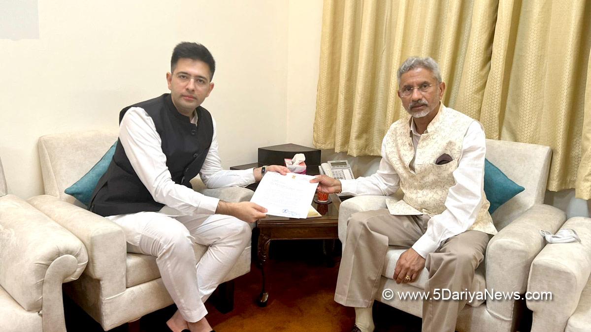 Raghav Chadha, AAP, Aam Aadmi Party, Aam Aadmi Party Punjab, AAP Punjab, Subrahmanyam Jaishankar, BJP, Bharatiya Janata Party, External Affairs Minister 