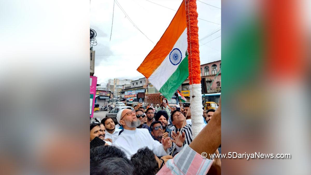 Asaduddin Owaisi, All India Majlis e Ittehadul Muslimeen, AIMIM, Hyderabad, Akbaruddin Owaisi, 75th Anniversary of Indian Independence , 75th years of Independence , Har Ghar Tiranga