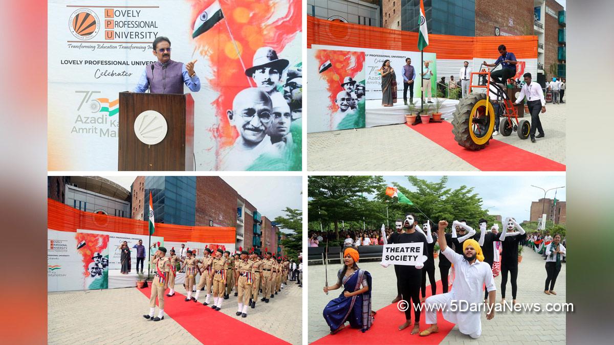 Lovely Professional University, Jalandhar, Phagwara, LPU, LPU Campus, Ashok Mittal, Azadi Ka Amrit Mahotsav, 75th Anniversary of Indian Independence, 75th years of Independence, Har ghar Tiranga, 75th Independence Day, Independence Day , Independence Day of India , Independence Day 2022, 76th Independence Day 2022