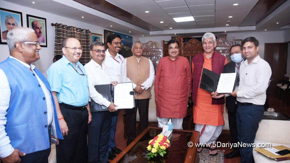 Nitin Gadkari, VK Singh, Manoj Sinha, Lieutenant Governor J&K, Raj Bhavan, Jammu, Srinagar, Kashmir, Jammu And Kashmir, Jammu & KashmirNHLML, National Highways Logistics Management Limited, Katra Development Authority 