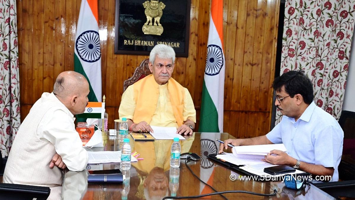 Manoj Sinha, Lieutenant Governor J&K, Raj Bhavan, Jammu, Srinagar, Kashmir, Jammu And Kashmir, Jammu & Kashmir, Rajeev Rai Bhatnagar, Dr. Arun Kumar Mehta, Chief Secretary, Nitishwar Kumar
