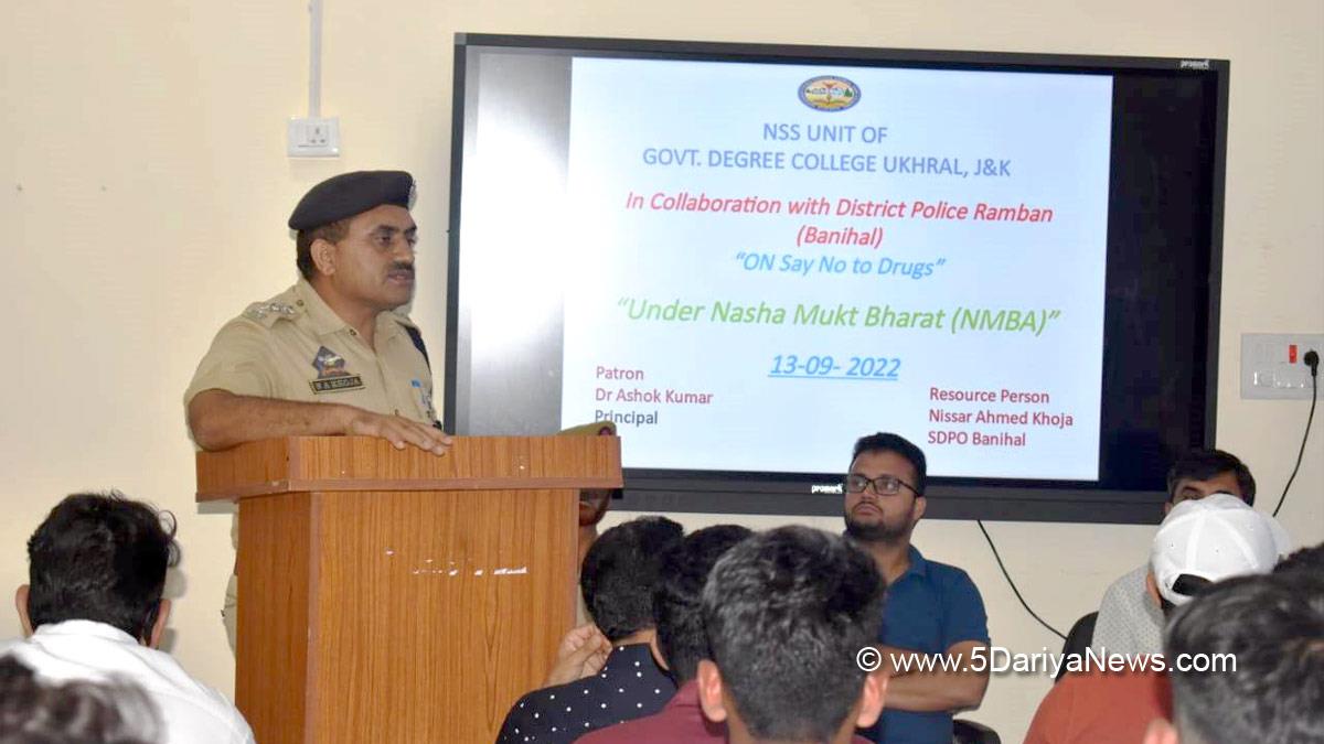 Government Degree College, GDC Ukhral, Ramban, Say No to Drugs, Jammu And Kashmir, Jammu & Kashmir 