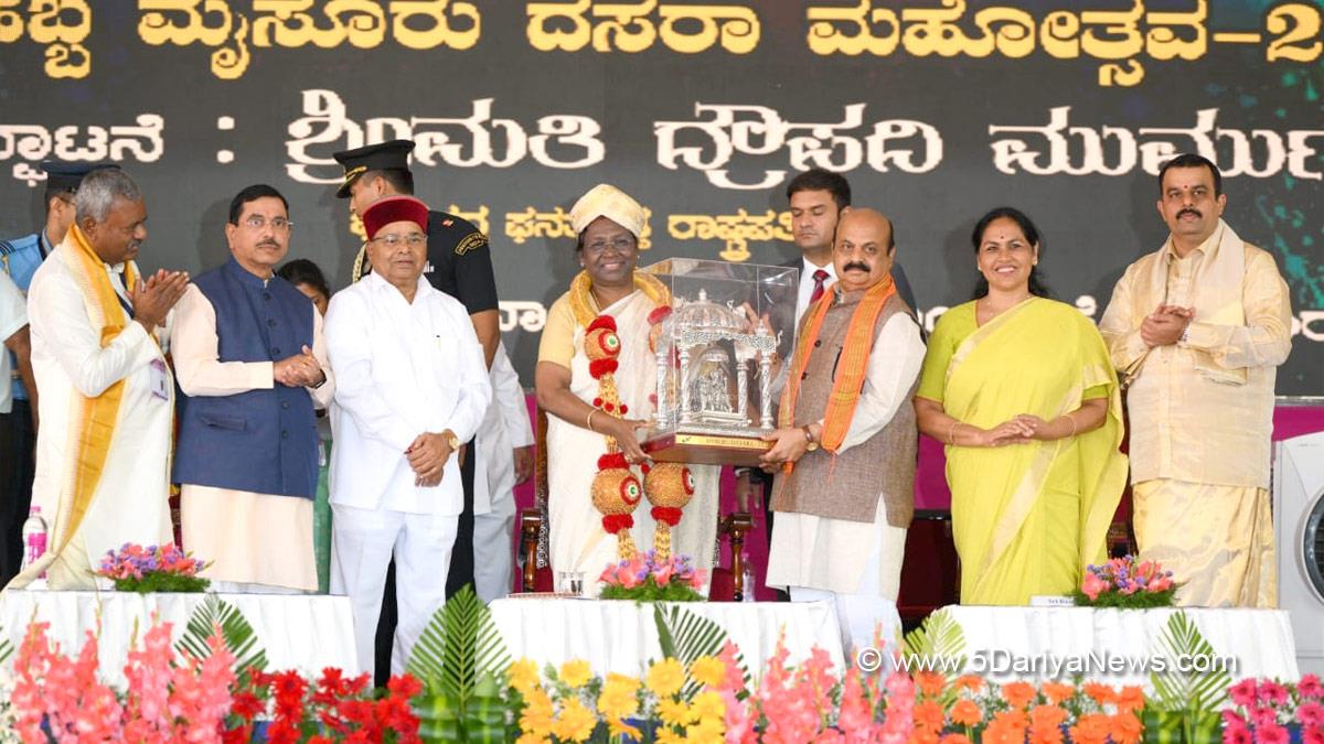 Droupadi Murmu, President Of India, Bhartiya Janta Party, BJP, Droupadi Murmu News, Mysuru, Vijayadashami, Chamundeshwari, Mahishasura, Allama Prabhu, Akka Mahadevi, Anubhav Mantap