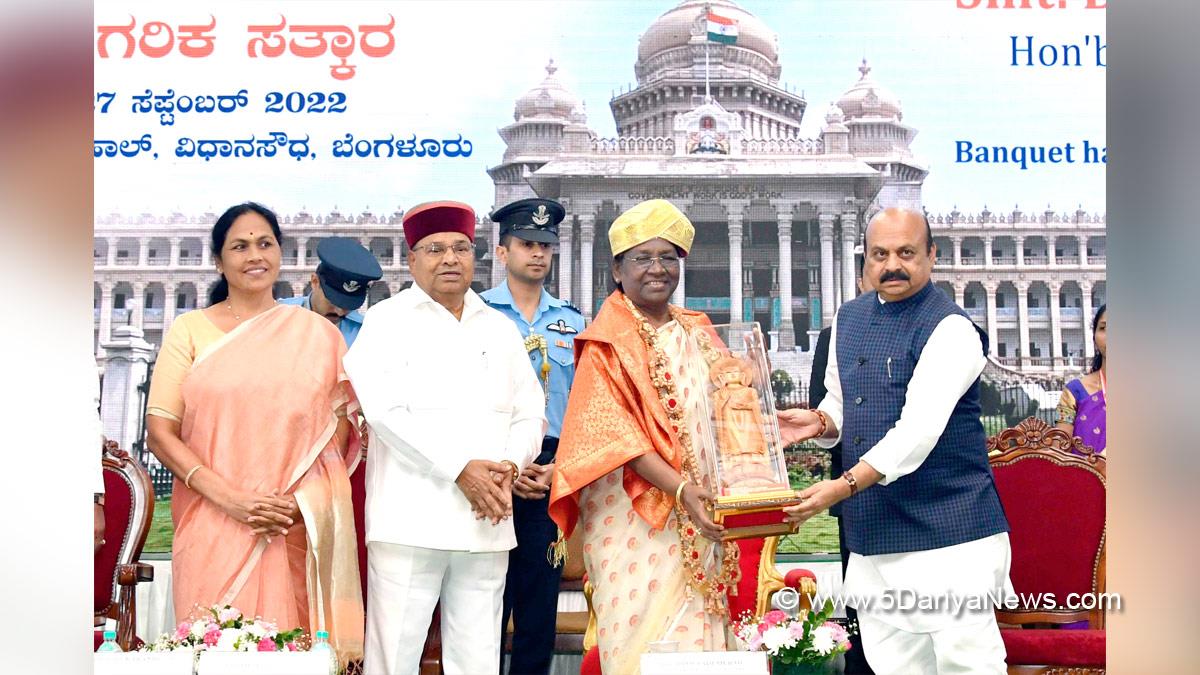 Droupadi Murmu, President Of India, Bhartiya Janta Party, BJP, Droupadi Murmu News, Bengaluru, Basavaraj Bommai, Thaawar Chand Gehlot, Karnataka