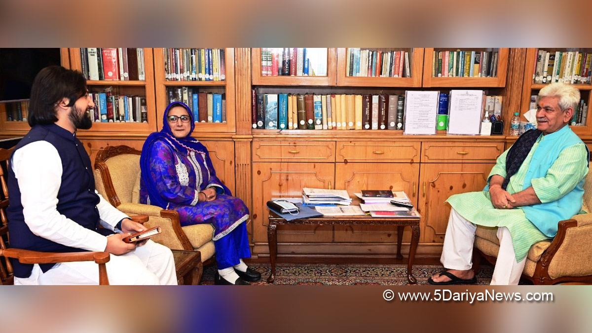 Manoj Sinha, Lieutenant Governor J&K, Raj Bhavan, Jammu, Srinagar, Kashmir, Jammu And Kashmir, Jammu & Kashmir, Musarat kar, Touseef Raina