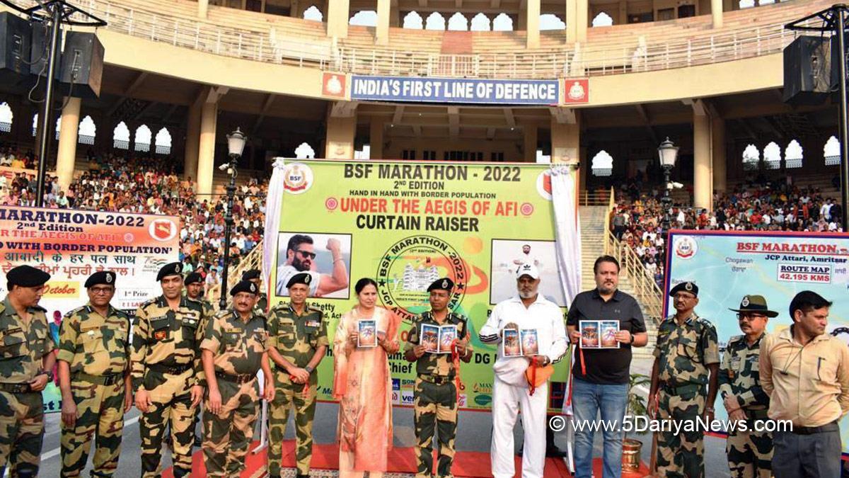 Military, Azadi Ka Amrit Mahotsav, 75th Anniversary of Indian Independence, 75th years of Independence, BSF Marathon 2022, Amritsar, JCP Attari, Hand in Hand with Border Population, Suman Sharma, Kuldeep Singh Bhullar, Asif Jalal