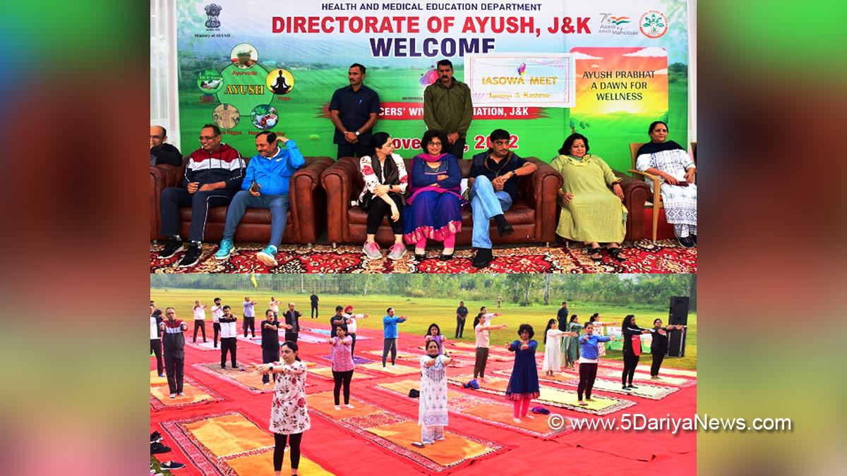 Jammu, IAS Officers Wives Association, IASOWA, Ayush Yoga Wellness Camp, Sidhra Golf Course Jammu, Jammu And Kashmir, Jammu & Kashmir, Chief Secretary, Arun Kumar Mehta