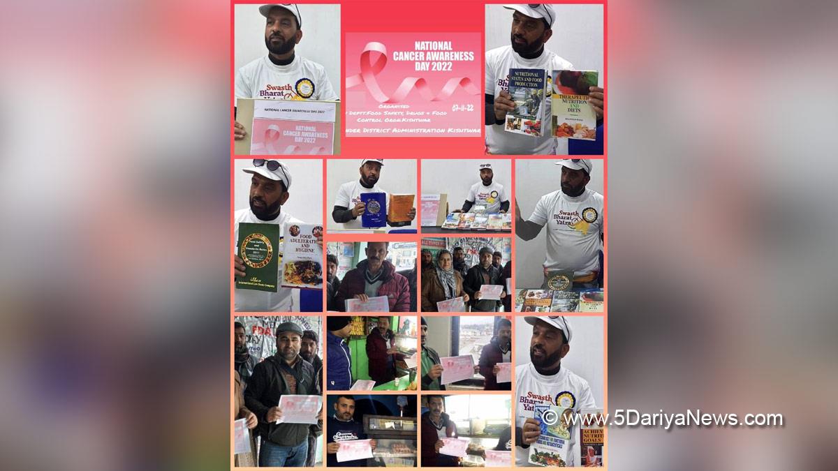 Kishtwar, Department Food Safety, DFCO, National Cancer Awareness Day 2022, Jammu And Kashmir, Jammu & Kashmir