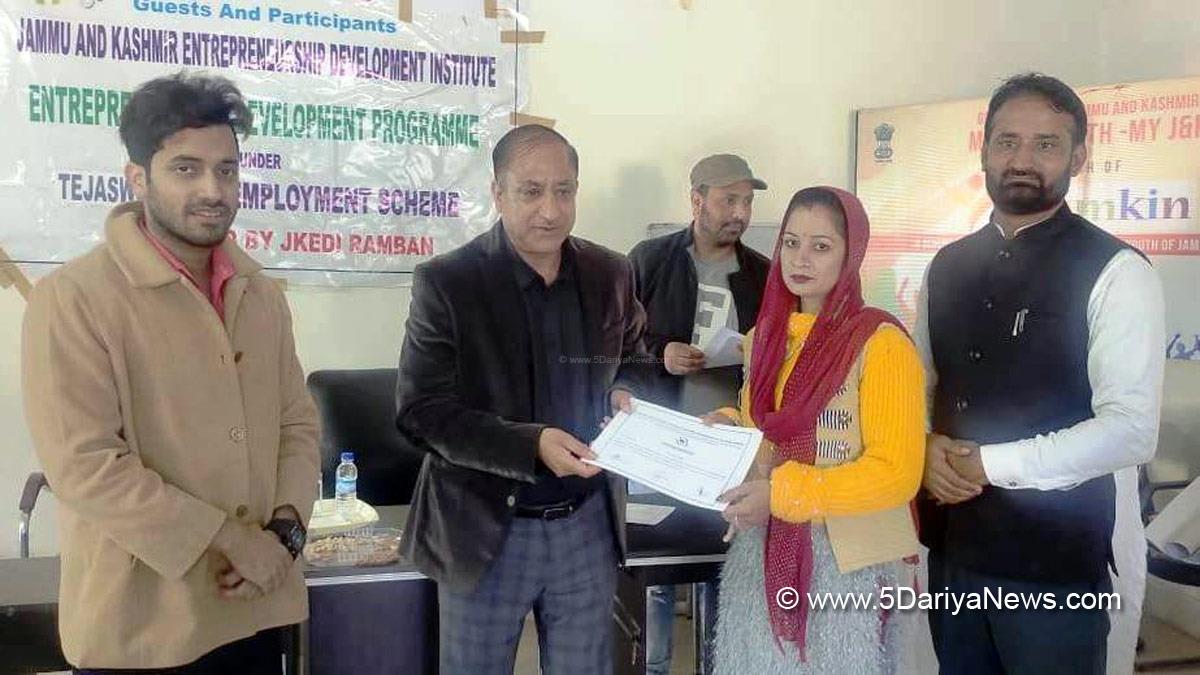 Ramban, Ajaz Ahmad Bhat, Director Jammu and Kashmir Entrepreneurship Development Institute, JKEDI, Entrepreneurship Development Programme, EDP, Jammu And Kashmir, Jammu & Kashmir