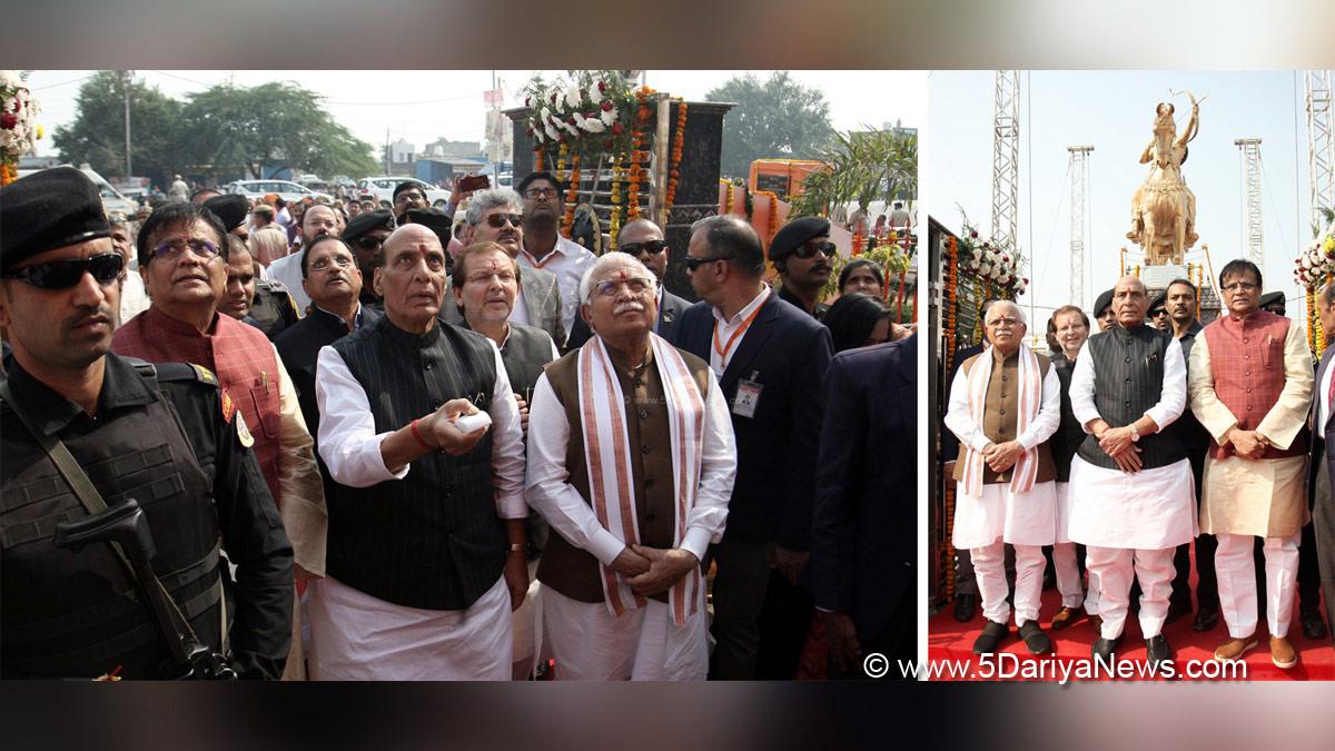Rajnath Singh, Union Defence Minister, Defence Minister of India, Manohar Lal Khattar, Haryana, Bharatiya Janata Party, BJP, Haryana Chief Minister, Chief Minister of Haryana, Jhajjar 