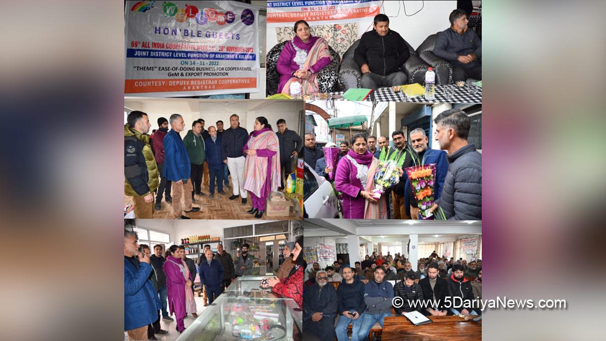 Anantnag, Kulgam, 69th All India Cooperative Week, Kulgam, Riyaz Ahmad Sofi, Additional District Development Commissioner, ADDC, Jammu And Kashmir, Jammu & Kashmir