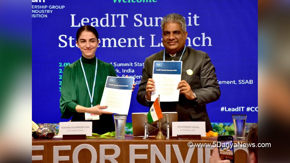 Bhupender Yadav, BJP, Bharatiya Janata Party, Union Minister for Environment Forest and Climate Change, LeadIT Summit 2022, India, Sweden, COP27, Sharm El Sheikh, Egypt