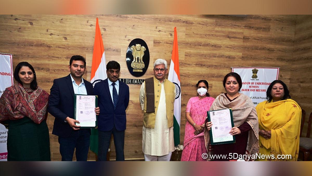 Manoj Sinha, Lieutenant Governor J&K, Raj Bhavan, Jammu, Srinagar, Kashmir, Jammu And Kashmir, Jammu & Kashmir, Memorandum of Understanding, MoU