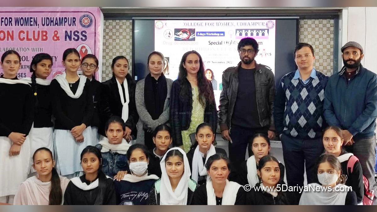 Udhampur, GCW Udhampur, Drug De addiction and Special rights for women, Red Ribbon Club, RRC, Jammu And Kashmir, Jammu & Kashmir