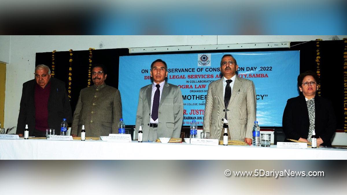 Samba, Justice Tashi Rabstan, India The Mother of Democracy, Constitution Day, Samba DLSA, Jammu And Kashmir, Jammu & Kashmir