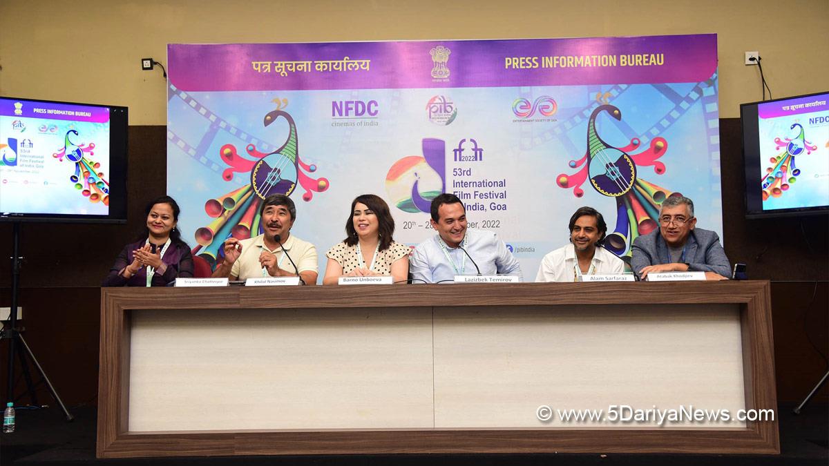 Hollywood, IFFI Table Talks, 53rd International Film Festival of India, Panaji, Goa, #IFFIWood, 53rd IFFI, Ravinder Bhakar, Uzbekistan, Dr. Barno Ungboeva, Khilal Nasimov, Lazizbk Temirov, Atabek Khodjiev