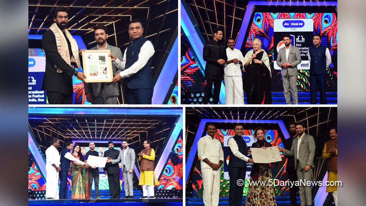 Bollywood, IFFI Table Talks, 53rd International Film Festival of India, Panaji, Goa, #IFFIWood, 53rd IFFI, International Film Festival of India, Chiranjeevi, Anurag Thakur, Konidela Siva Sankara Vara Prasad