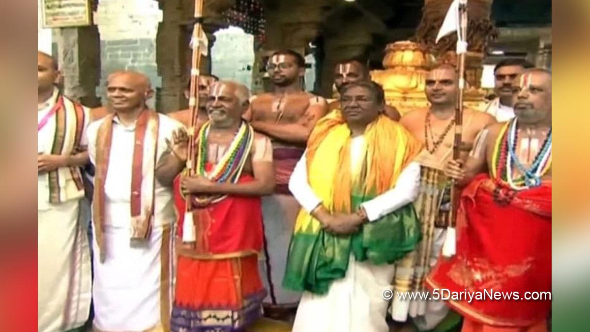 Droupadi Murmu, President of India, President, Indian President, Rashtrapati, Sri Venkateswara Temple, Tirumala Temple