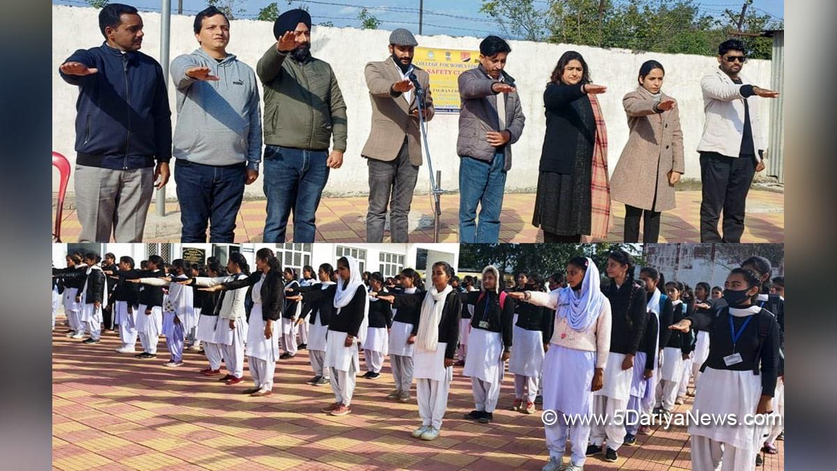 Udhampur, Government College for Women Udhampur, Road Safety,  Road Safety Club, RSC, Swachhta Action Plan, SAP, Mahatma Gandhi National Council of Rural Education, MGNCRE, Jammu And Kashmir, Jammu & Kashmir