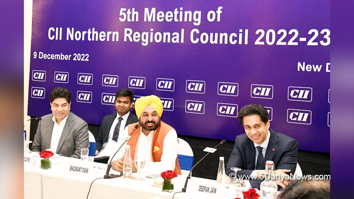 Bhagwant Mann, AAP, Aam Aadmi Party, Aam Aadmi Party Punjab, AAP Punjab, Government of Punjab, Punjab Government, Punjab, Chief Minister Of Punjab, Confederation of Indian Industry,  Northern Region Council, Business Reforms Action Plan, BRAP, Punjab Skill Development Mission, PSDM