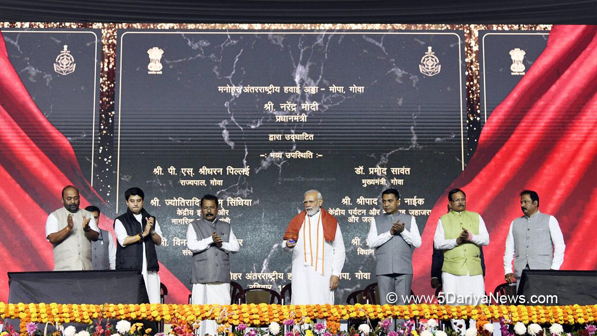 Narendra Modi, Modi, BJP, Bharatiya Janata Party, Prime Minister of India, Prime Minister, Narendra Damodardas Modi, Jyotiraditya Scindia, Jyotiraditya Madhavrao Scindia, Shripad Yesso Naik, Pramod Sawant, Goa