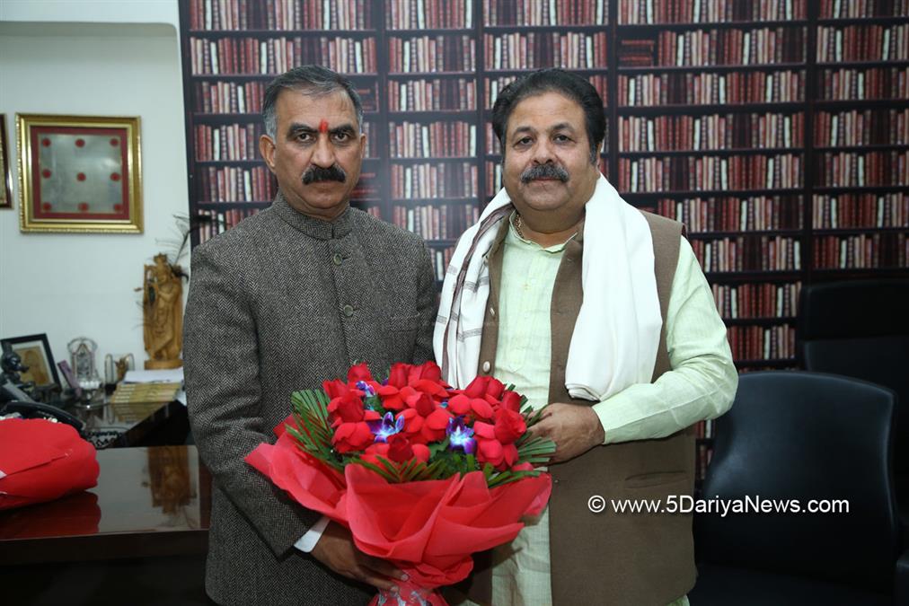 Sukhvinder Singh Sukhu, Rajiv Shukla, Himachal Pradesh, Himachal, Congress, Indian National Congress, Himachal Congress, Shimla, Chief Minister of Himachal Pradesh