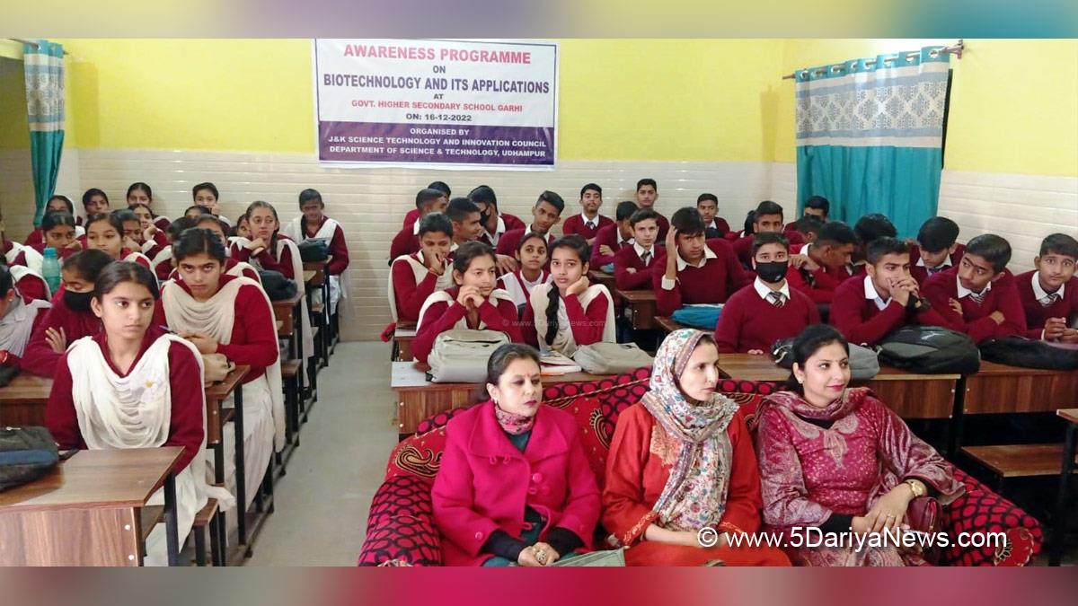 Udhampur, Department of Science and Technology Udhampur, Government Higher Secondary School Garhi, Jammu And Kashmir, Jammu & Kashmir, Biotechnology and Its Application