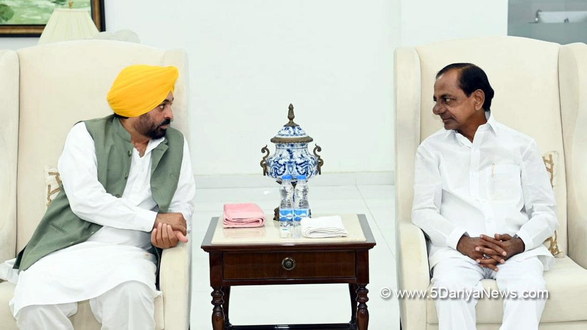 Bhagwant Mann, AAP, Aam Aadmi Party, Aam Aadmi Party Punjab, AAP Punjab, Punjab, Chief Minister Of Punjab, K Chandrashekar Rao, K. Chandrasekhar Rao, Hyderabad, Telangana, Telangana Rashtra Samithi, TRS, Telangana Chief Minister