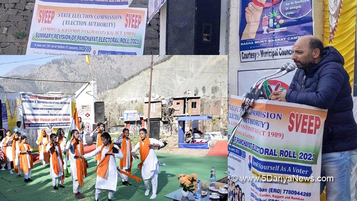 Ramban, District Panchayat Election Officer, Deputy Commissioner Ramban, Mussarat Islam, Mussarat ul-Islam, Kashmir, Jammu And Kashmir, Jammu & Kashmir, District Administration Ramban, Systematic Voters Education and Electoral Participation Program, SVEEP
