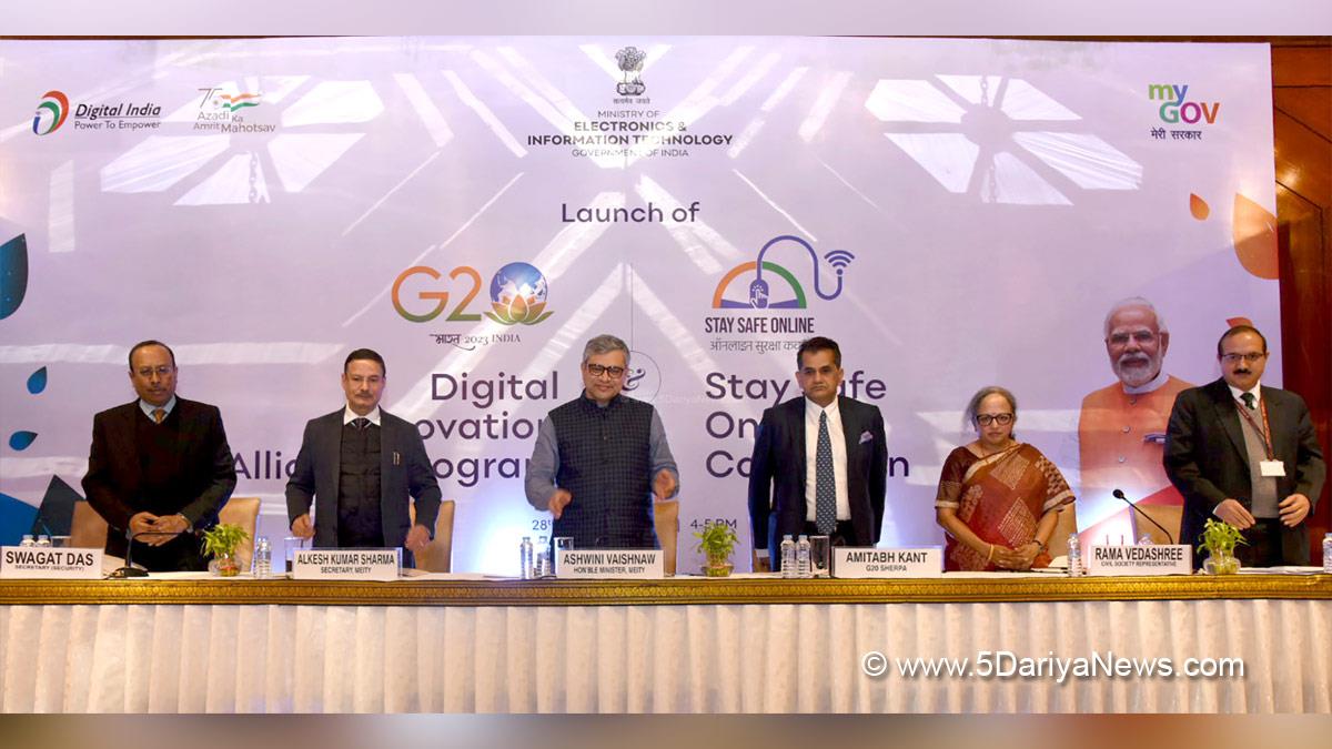 Ashwini Vaishnaw, BJP, Bharatiya Janata Party, Stay Safe Online, G20 Digital Innovation Alliance, Amitabh Kant, NITI Aayog, Digital Public Infrastructure 
