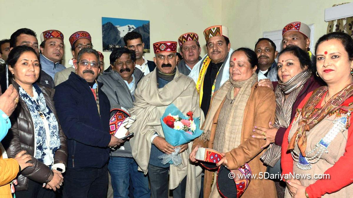 Sukhvinder Singh Sukhu, Himachal Pradesh, Himachal, Congress, Indian National Congress, Himachal Congress, Shimla , Chief Minister of Himachal Pradesh, Manali 