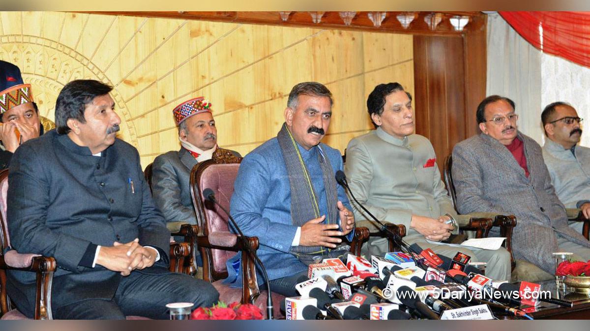 Sukhvinder Singh Sukhu, Mukesh Agnihotri, Himachal Pradesh, Himachal, Congress, Indian National Congress, Himachal Congress, Shimla , Chief Minister of Himachal Pradesh, Manali 