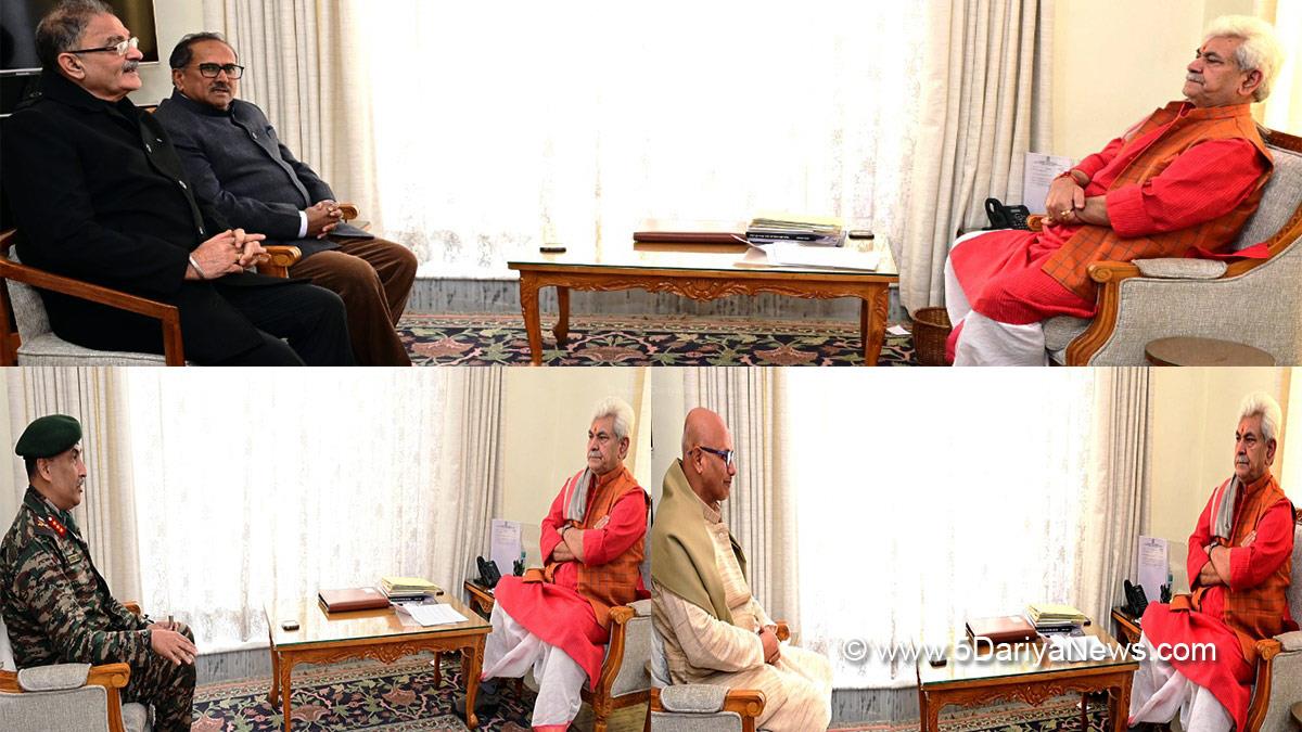 Manoj Sinha, Lieutenant Governor J&K, Raj Bhavan, Jammu, Srinagar, Kashmir, Jammu And Kashmir, Jammu & Kashmir, Mayor JMC, Rajinder Sharma, Dr Nirmal Singh, Kavinder Gupta