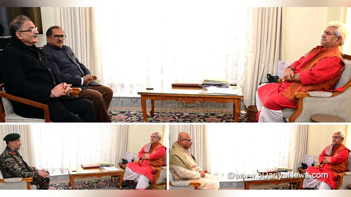 Manoj Sinha, Lieutenant Governor J&K, Raj Bhavan, Jammu, Srinagar, Kashmir, Jammu And Kashmir, Jammu & Kashmir, Mayor JMC, Rajinder Sharma, Dr Nirmal Singh, Kavinder Gupta