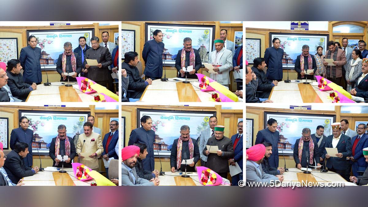 Sukhvinder Singh Sukhu, Himachal Pradesh, Himachal, Congress, Indian National Congress, Himachal Congress, Shimla , Chief Minister of Himachal Pradesh, Mohan Lal Brakta, Ram Kumar Chaudhary, Ashish Butail, Kishori Lal, Sanjay Awasthy, Sunder Singh Thakur   