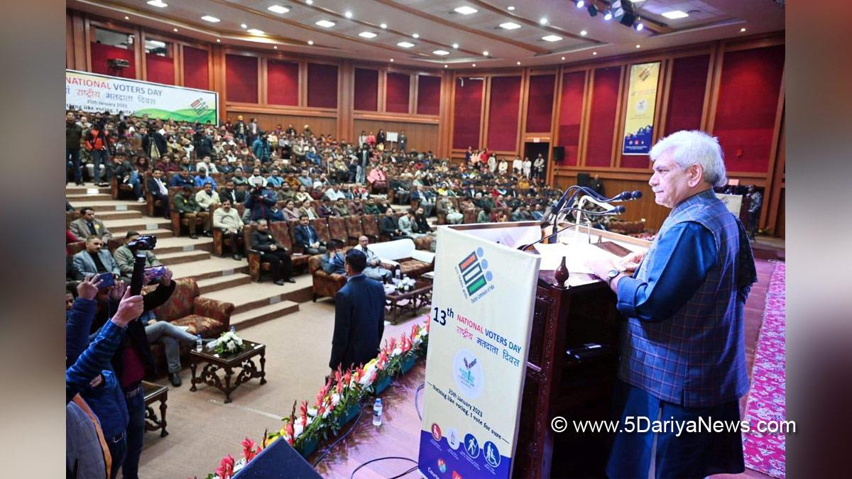 Manoj Sinha, Lieutenant Governor J&K, Raj Bhavan, Jammu, Srinagar, Kashmir, Jammu And Kashmir, Jammu & Kashmir, National Voters Day